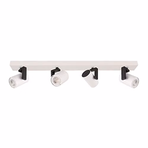 Netlighting Mola Modern 4 Light Ceiling Spotlight Bar in White with GU10 Floodlights