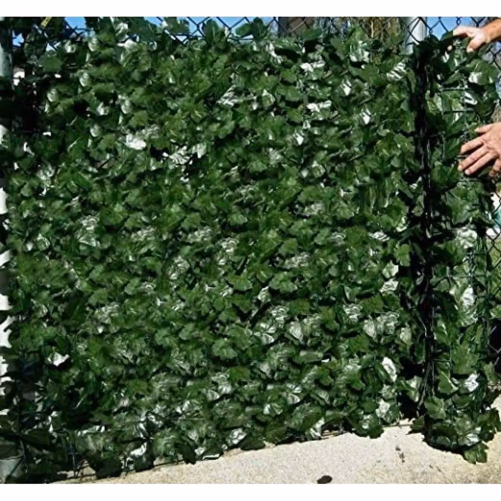 FLAVORA Artificial Ivy Leaf Hedge Privacy Screen, Green, W/H: 100 x 100 cm – 4