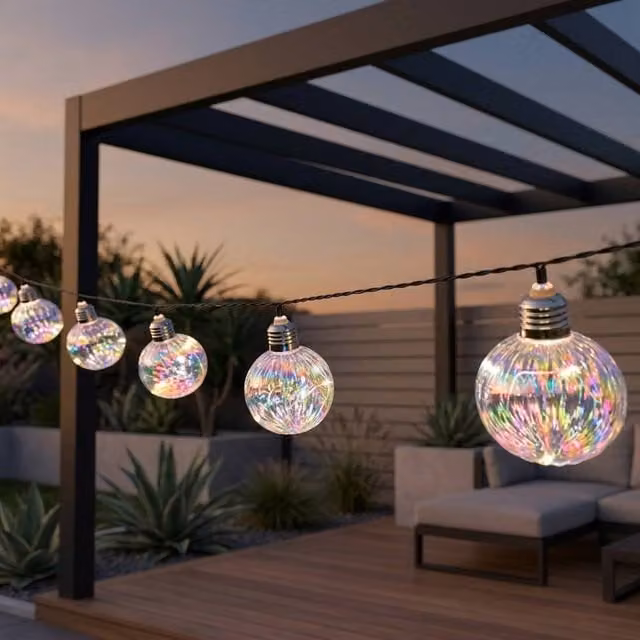 Garden Greatness Starburst LED Solar String Lights in Multicolour and Warm White