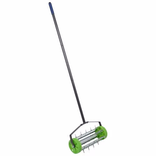 Harbour Housewares Manual Rolling Lawn Aerator in Green