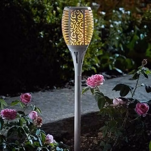 Smart Garden Products Solar Powered Outdoor Torch Light with Realistic Flame Effect in Grey – 2