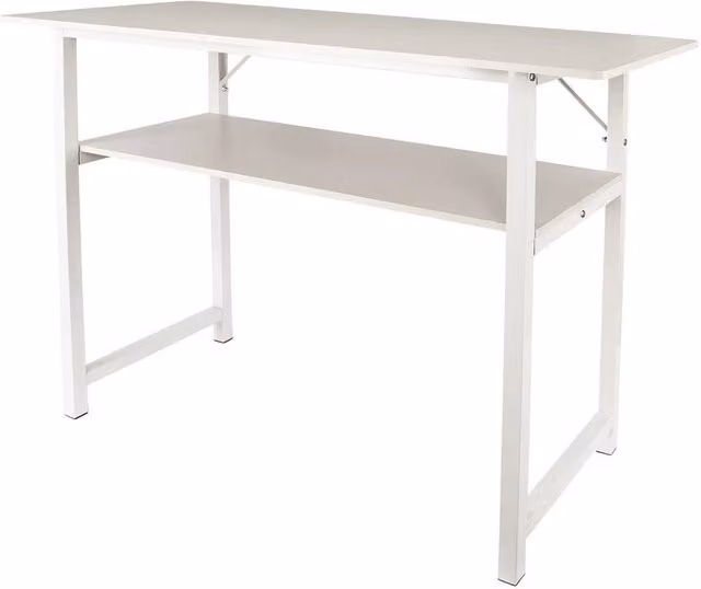VOGREX White MDF Console Table with Storage Shelf and Drop Leaf, W/D/H: 100 x 40 x 74 cm