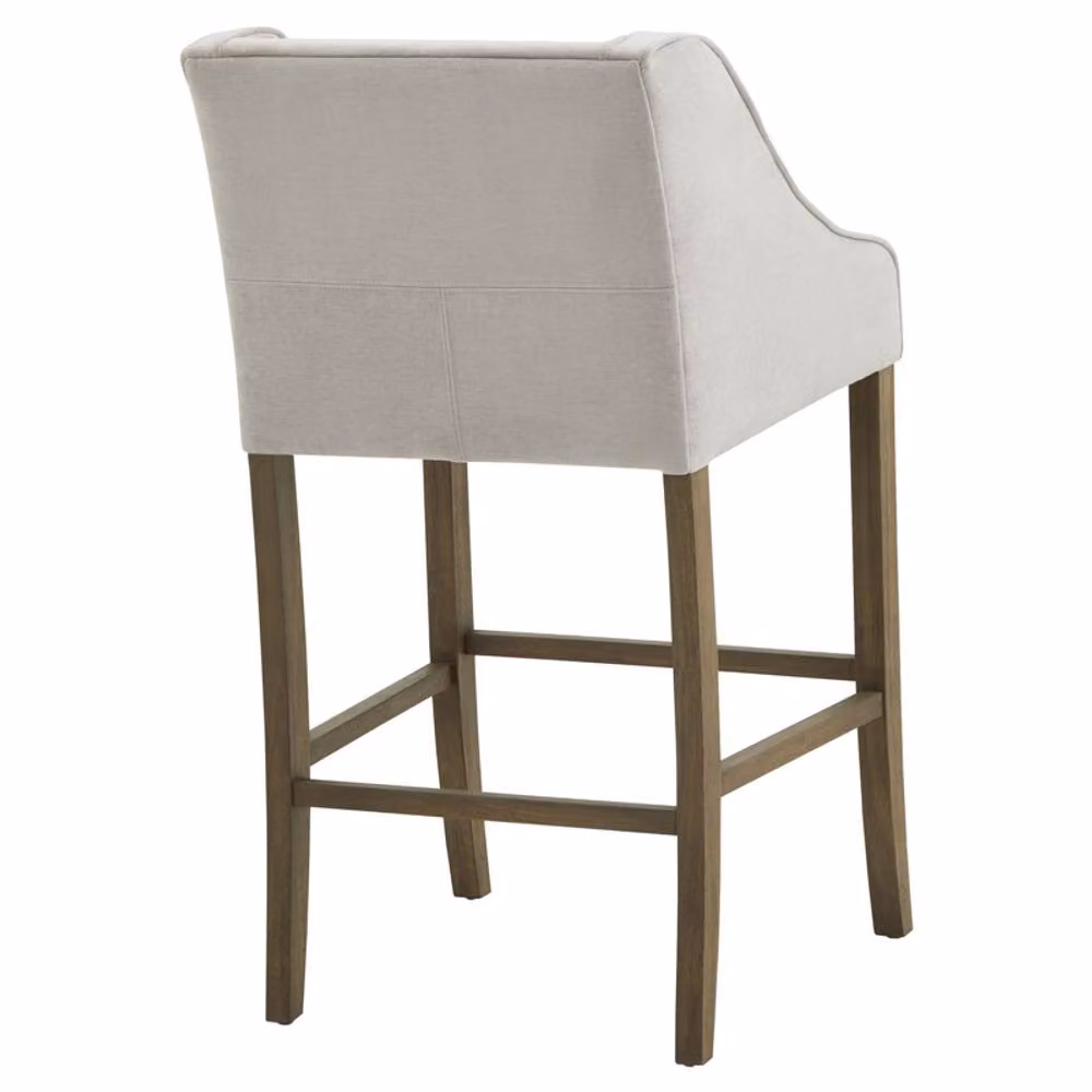 Lemon Pavilion Epsom Barstool in Grey Rubberwood, W: 57 cm, D: 58 cm, H: 104 cm – 2