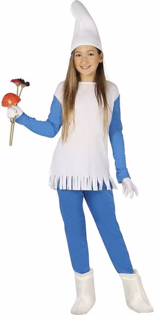Fiestas Guirca Girls Dwarf Costume in Blue, White and Multicolour for Ages 10-12 Years