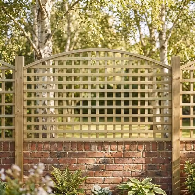 Premier Garden Supplies Woven Wood Garden Arch Trellis Panel, Brown, H: 183 cm x W: 110 cm x D: 6.5 cm