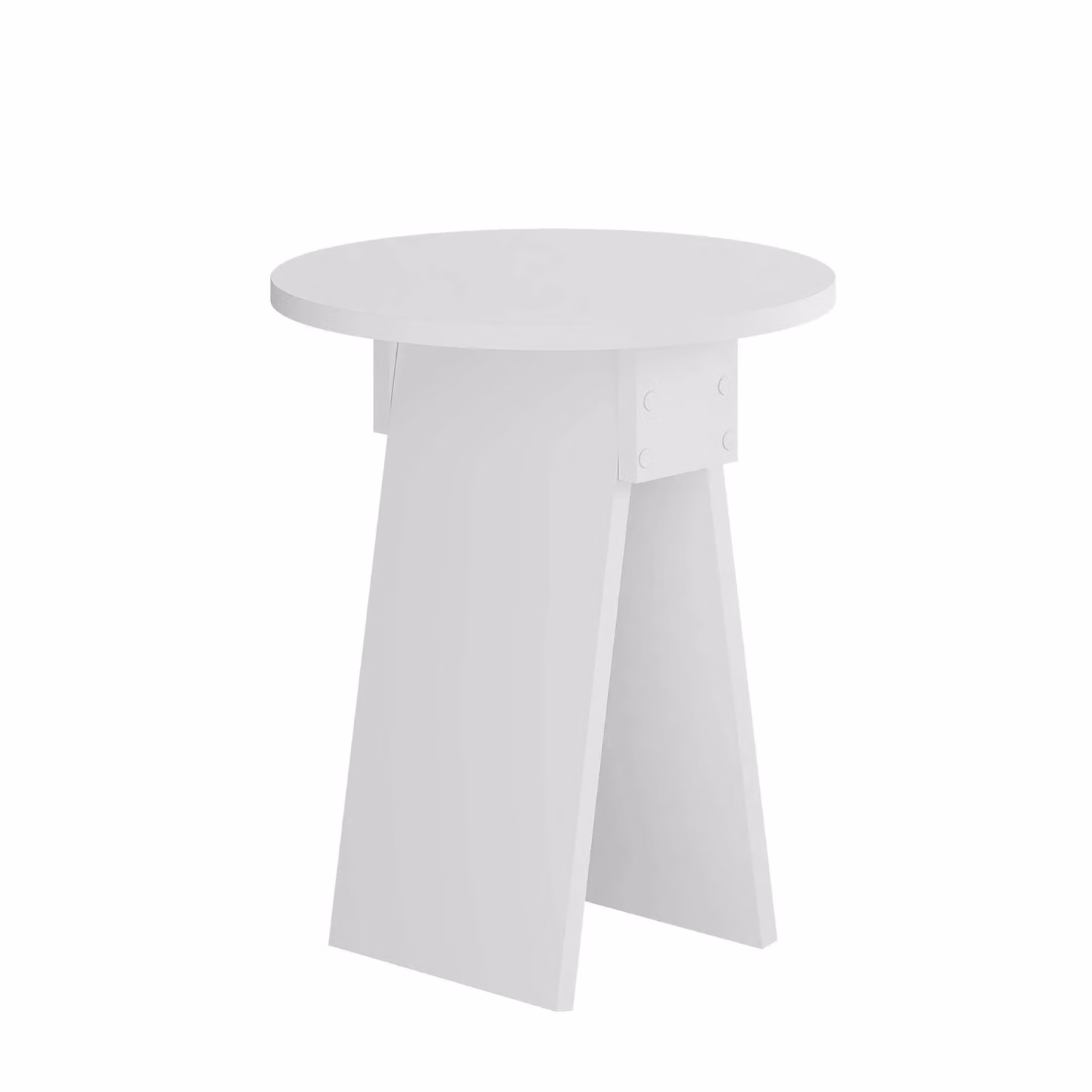 Decortie Chen Modern Round Side Table, White, W/D/H: 42 x 42 x 50 cm – 2