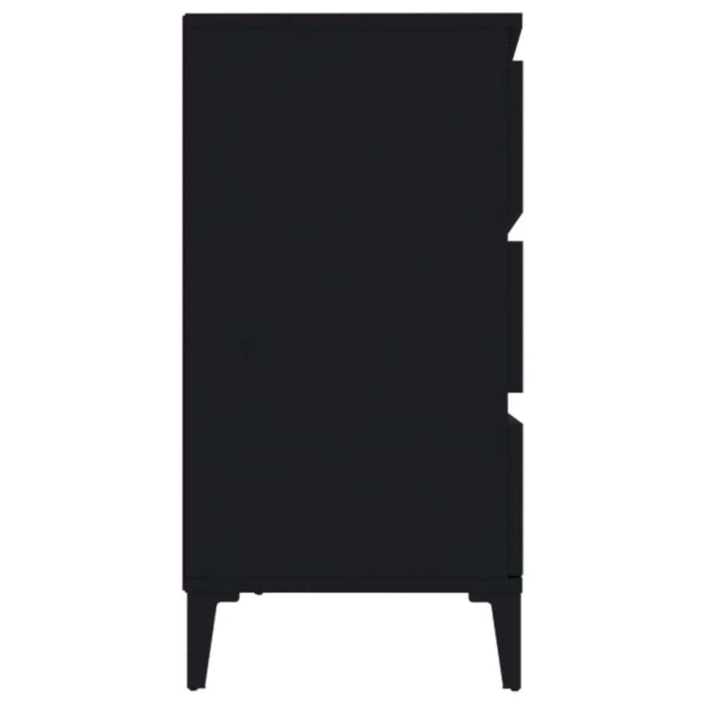 Berkfield Home Black Minimalist Sideboard in Matt MDF, W/D/H: 60 x 35 x 70 cm – 4
