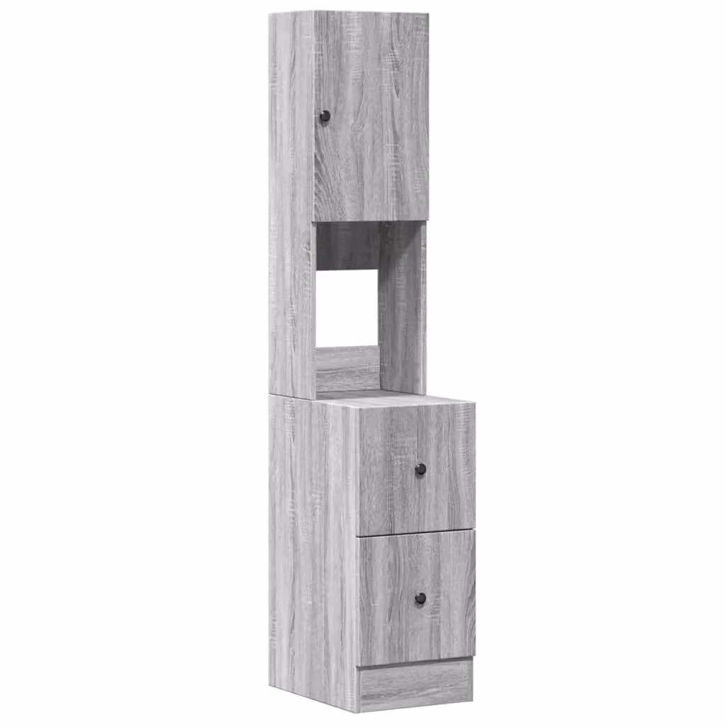 Berkfield Home Grey Sonoma Kitchen Tall Unit with Hinged Doors and Internal Drawers, W/D/H: 35 x 50 x 180 cm – 2