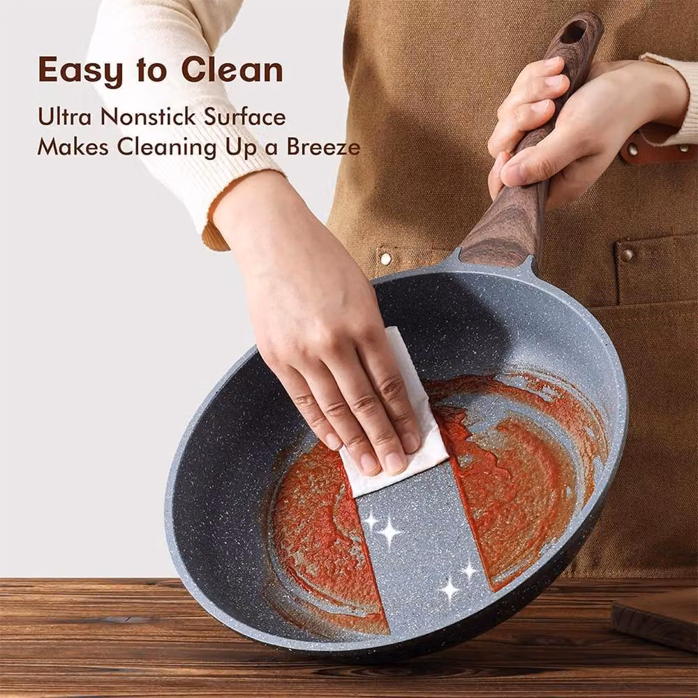 Kelvenix Non Stick Black Ceramic Granite Marble Coated Frying Pan – 4