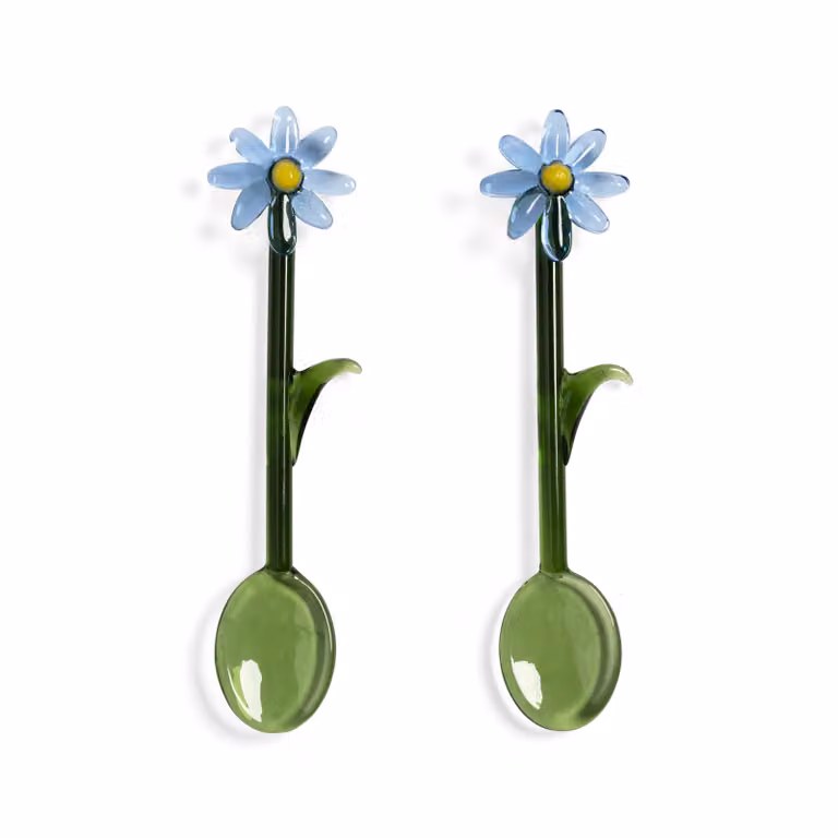 Klevering Blue Flora Spoon Set of 2