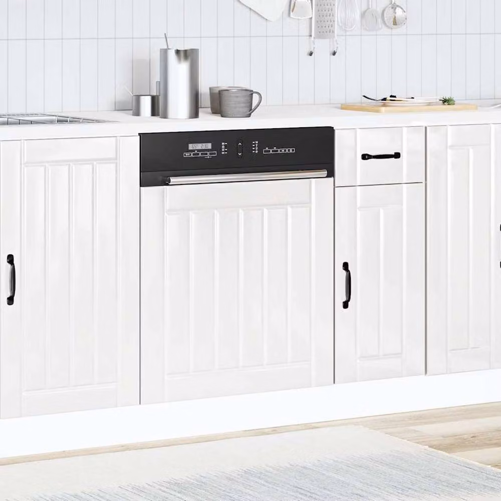 Berkfield Home Lucca High Gloss White Engineered Wood Dishwasher Panel – 2