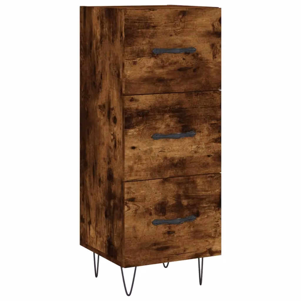 Berkfield Home Smoked Oak Sideboard in Brown, W/D/H: 34.5 x 34.0 x 90.0 cm – 2