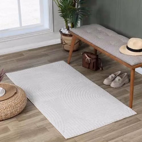 Livabliss Houston Modern Geometric Indoor Outdoor Rug, White, W: 80 cm, L: 150 cm – 3