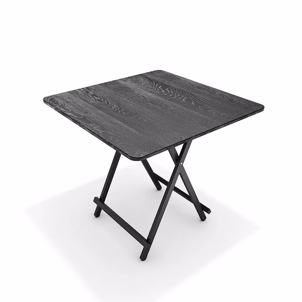 Living and Home 5-Piece Black Folding Bistro Set with 80cm Square Table and 4 Chairs – 3