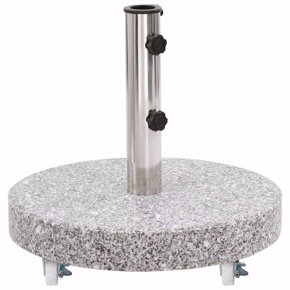 Berkfield Home Round Granite Parasol Base in Grey, 30 kg – 2