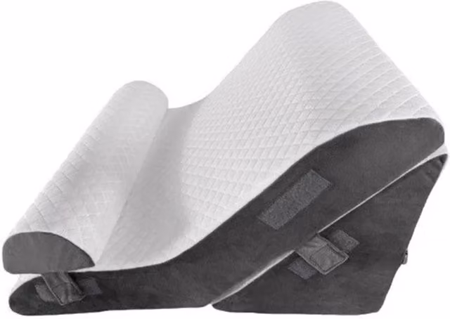 Ventryn 10-in-1 Memory Foam Bed Wedge Pillow Support Cushion in White for Back, Knee and Neck Support
