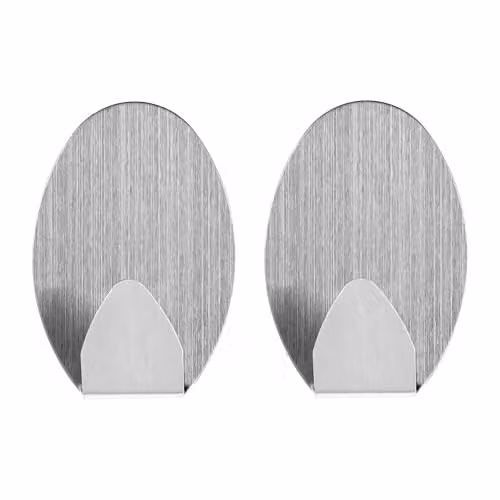 Chef Aid Stainless Steel Self Adhesive Wall Hooks in Silver
