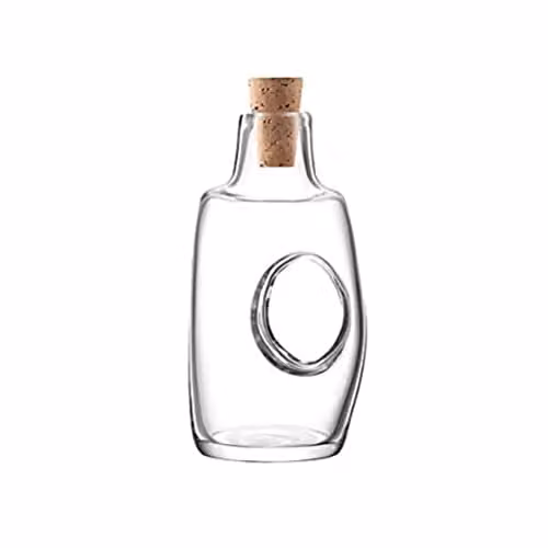 LSA International Void Glass Oil and Vinegar Carafe with Stopper, 120 ml, Transparent and Gold
