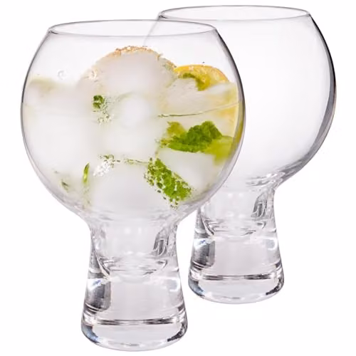 Rink Drink Set of 2 Short Stem Cocktail Glasses, 525ml, Transparent
