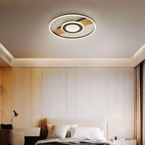 Globo Lighting Pikara LED Ceiling Light with Wood Effect and Crystals in Brown, Diameter: 40.5 cm – 2