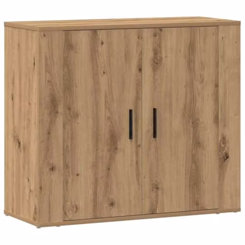 vidaXL Modern Sideboard in Brown Artisan Oak, W/D/H: 80 x 33 x 70 cm – 1