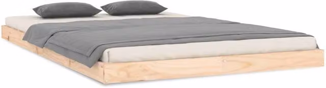 Berkfield Home Small Double Solid Wood Pine Bed Frame in Light Brown, W/D/H: 120 x 200 cm