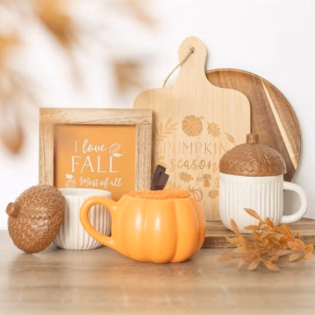KDMK Autumn Love Rustic Wooden Hanging Sign, Brown