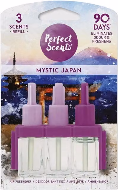 Perfect Scents Plug In Refill Oil for 3 Volution Mystic Japan Scents, Clear and Purple, 100g