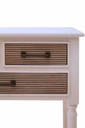 Premier Housewares Heritage 3 Drawer Console Table in Pearl White, W: 60 cm, D: 33 cm, H: 75 cm – 2