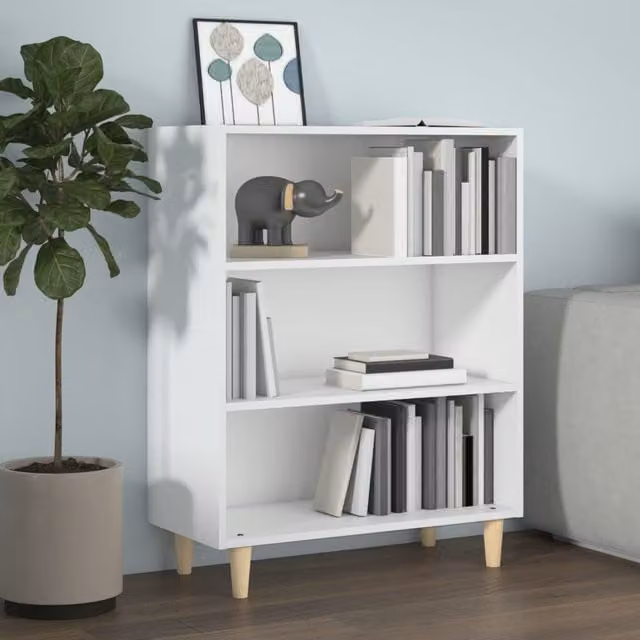 Berkfield Home Classic Sideboard in White, W/D/H: 69.5 x 32.5 x 90 cm