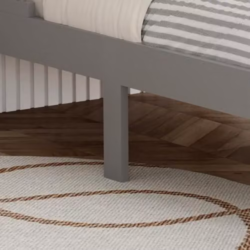 WestWood Solid Wood Montessori Junior Toddler Bed Frame with Safety Rail Guard, White or Grey, 90 x 190 cm – 4