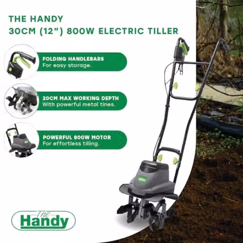 The Handy 800W Electric Garden Tiller, Cultivator and Rotovator in Red and Grey – 5