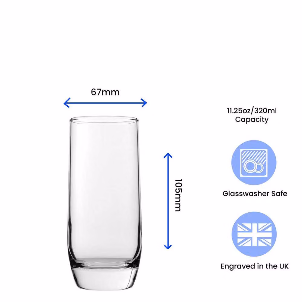 Uniqueful Personalised Bolero Beer Glass, 332 ml, Clear – 2