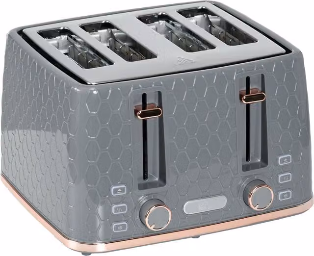 HOMCOM Four-Slice Honeycomb Toaster in Grey – 1