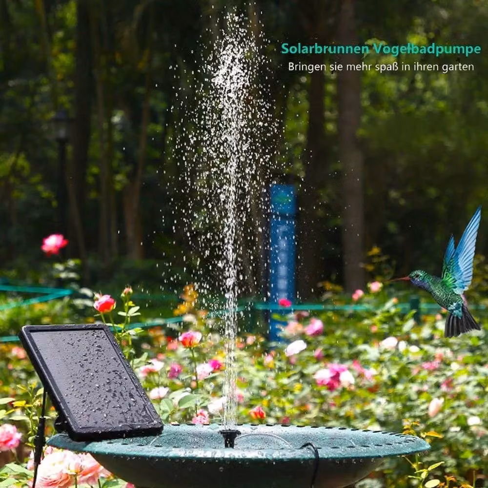 NESTLUNE Solar Powered Water Pump Fountain for Garden Pools and Ponds, Black, W/D/H: 100 x 100 x 100 cm – 6