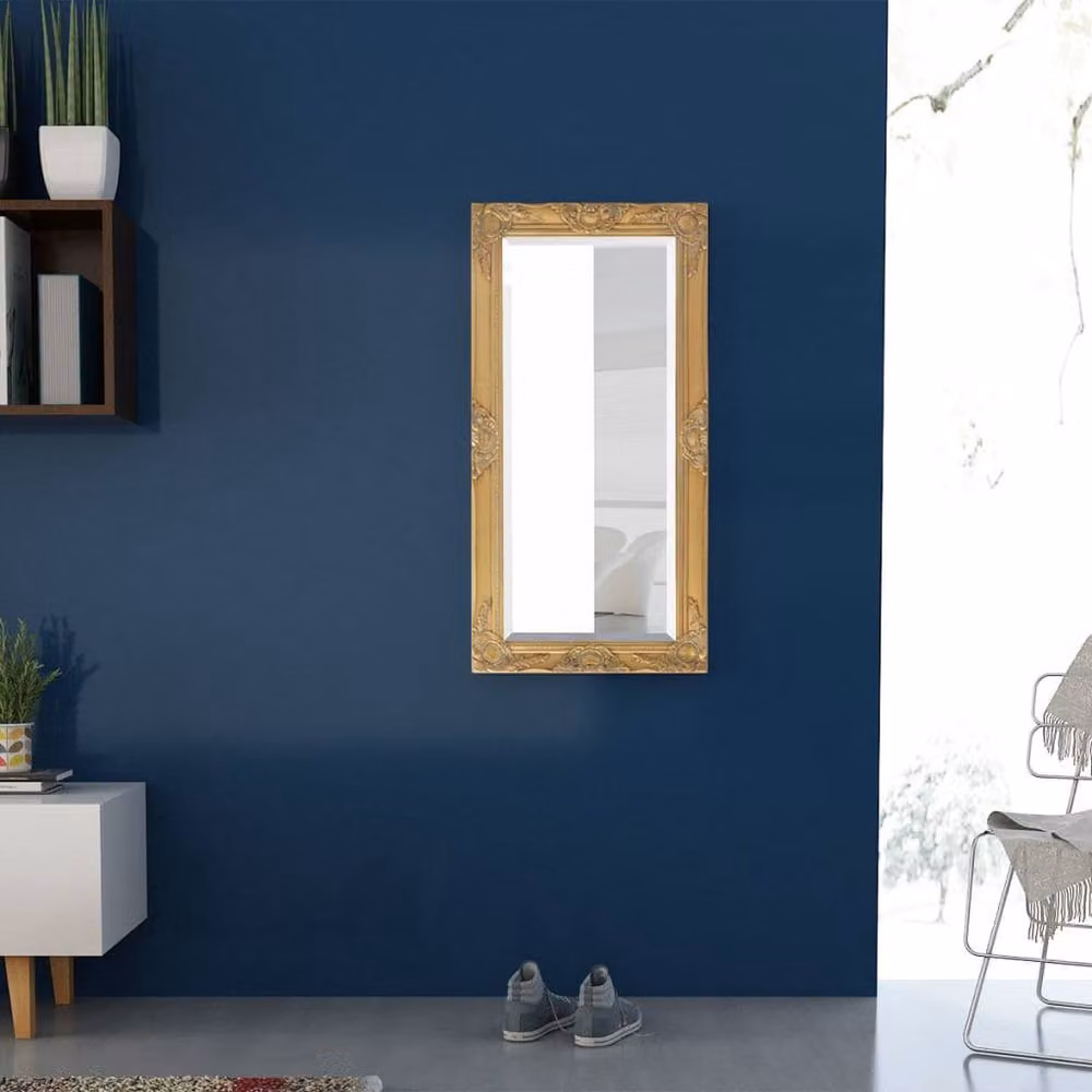 Berkfield Home Antique Baroque Style Rectangular Wall Mirror, Gold, W: 100 cm, H: 50 cm – 3