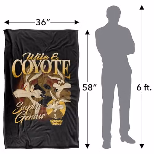 LOGOVISION Looney Tunes Wile E Coyote Super Soft Silky Touch Fleece Throw Blanket, Multicolour, W/D/H: 91 x 147 cm – 4