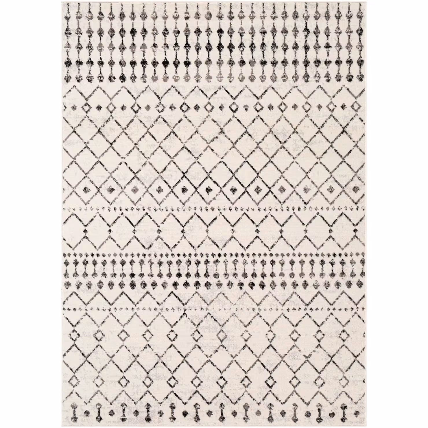 Livabliss Pisa Geometric Machine Woven Rug in Black, White and Grey, W: 200 cm, D: 275 cm – 2