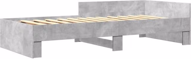 Berkfield Home Restful Single Bed Frame in Concrete Grey, Engineered Wood, W/D/H: 90 x 190 cm – 1