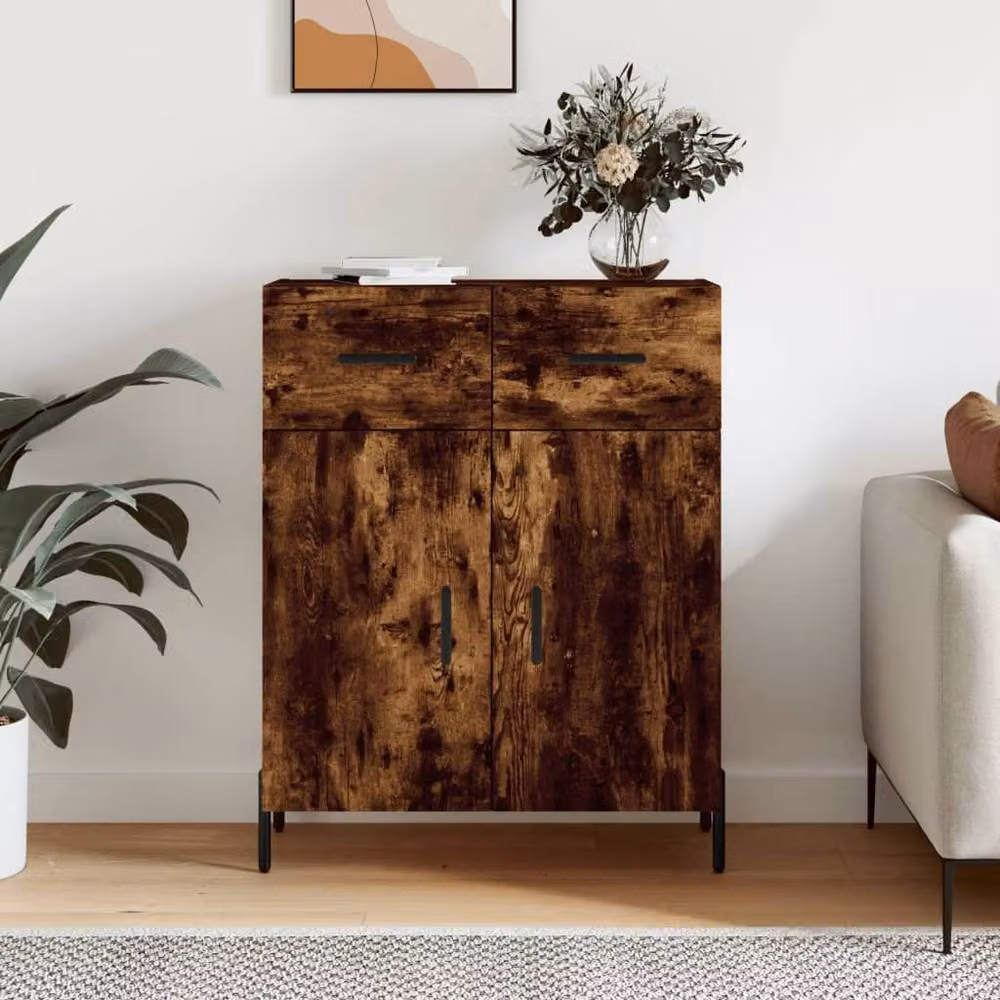 Berkfield Home Smoked Oak Sideboard in Brown, W/D/H: 69.5 x 34 x 90 cm – 2