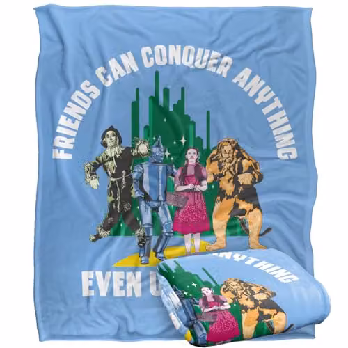 LOGOVISION Wizard of Oz Friends Valentine Silky Touch Super Soft Fleece Throw Blanket, Multicolour, W: 127 cm, D: 152.4 cm – 1
