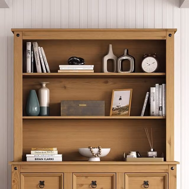 Mews Corona Sideboard Hutch Welsh Dresser Top in Brown Rustic Pine W/D/H: 125 x 40 x 100 cm