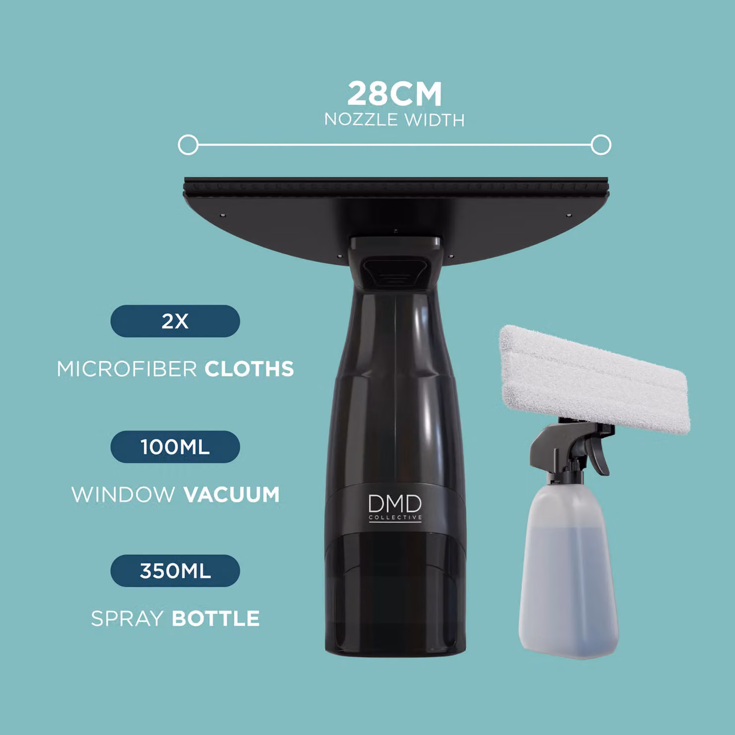 DMD Collective Cordless Rechargeable Window Vacuum Cleaner in Black with 100ml Water Tank – 2