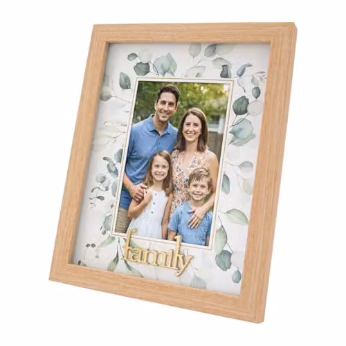Happy Homewares Modern Rectangular Floral Picture Frame in Gold, Green, Black and Brown for Tabletop or Wall Hanging, 10 x 15 cm – 1