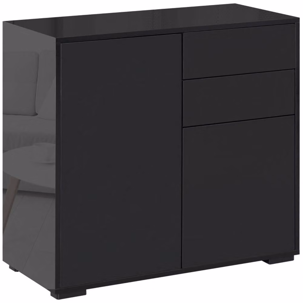 STILVORA Modern Black Sideboard with Push-Open Design – 3