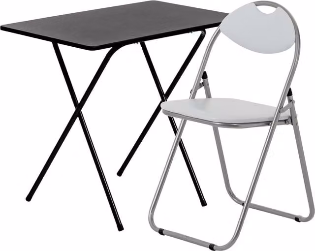 Harbour Housewares White Wooden Folding Desk and Chair Set – 1