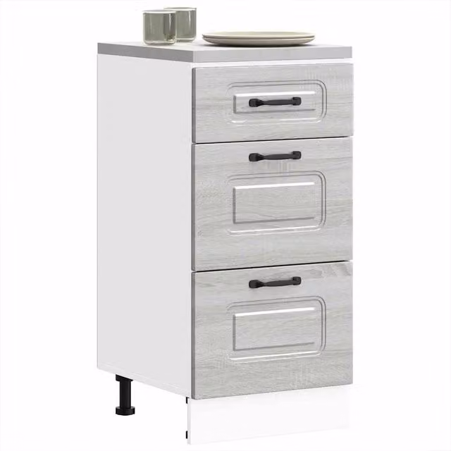 Berkfield Home Kalmar Grey Sonoma Kitchen Base Cabinet in Engineered Wood