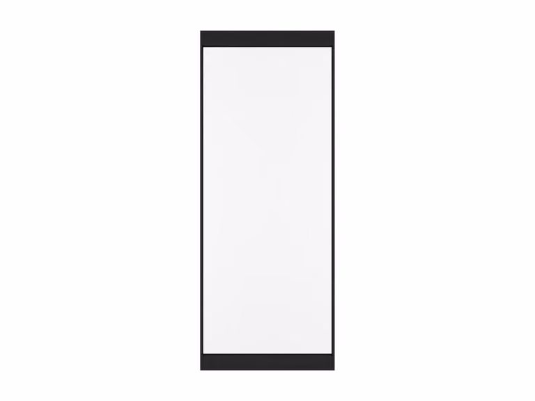 Vente-unique Minimalist Black Aluminium Sliding Door with Frosted Tempered Glass, H: 210.0 cm, W: 93.0 cm