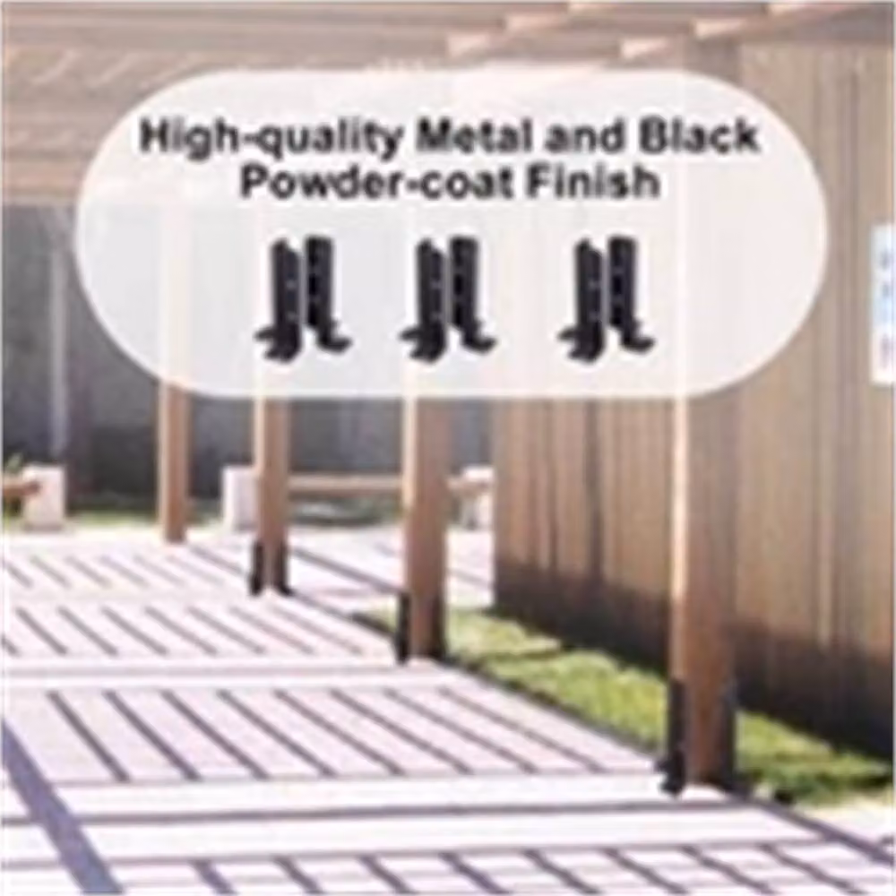 Nordara Set of 8 Metal Post Support Fence Brackets in Matt Black – 2