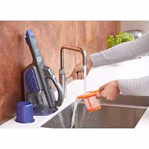 Black and Decker Cordless Pet Dustbuster Handheld Vacuum Cleaner in Black and Grey with Rechargeable Battery and Washable Pre-Filter – 5